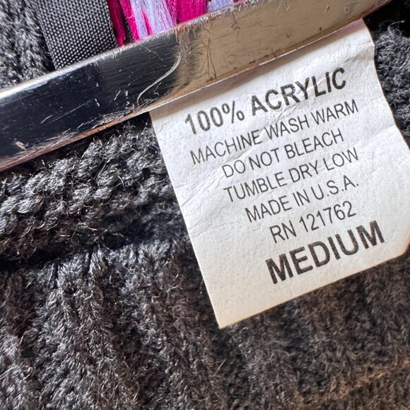 Hot Shot Mini Sweater Dress Tunic Medium Gray Whimsical Owl Graphic - Picture 8 of 8